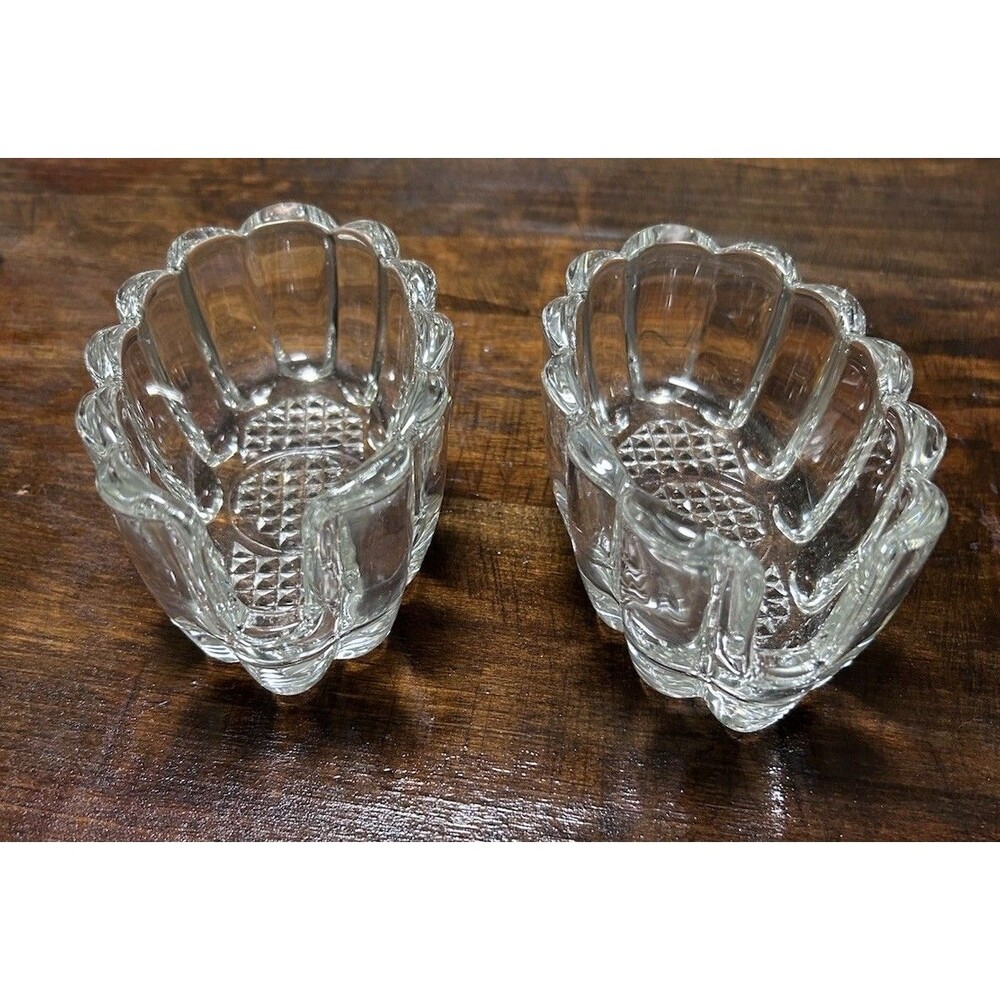 Princess House Crystal Utensil Spoon & Fork Rest Holders Set of 2